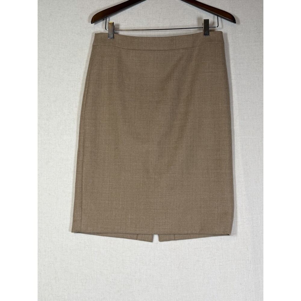 J.CREW No. 2 Pencil Skirt‎ - Wool, Brown/Camel with Back Slit - Size 6